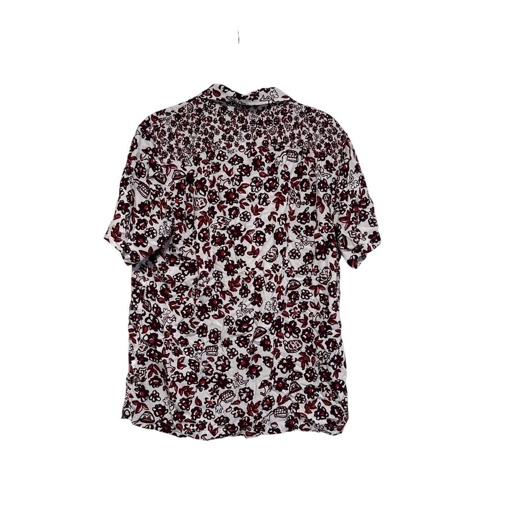 Vans Medium Floral Button Down Shirt Red White - Picture 7 of 7
